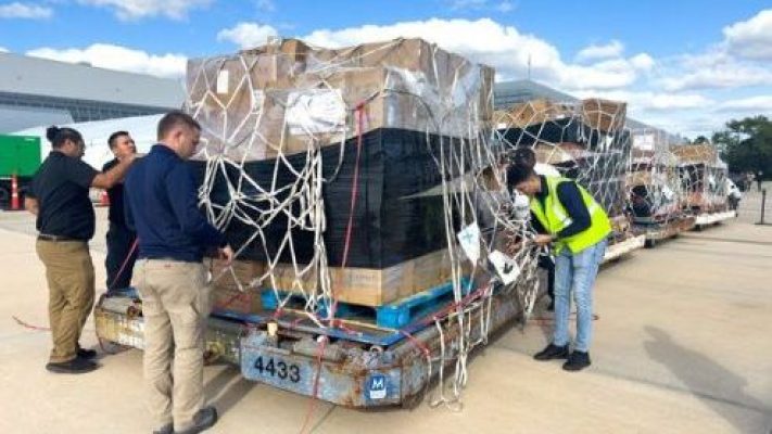 85 pallets of life-saving supplies were shipped. 85 pallets of life-saving supplies were shipped.