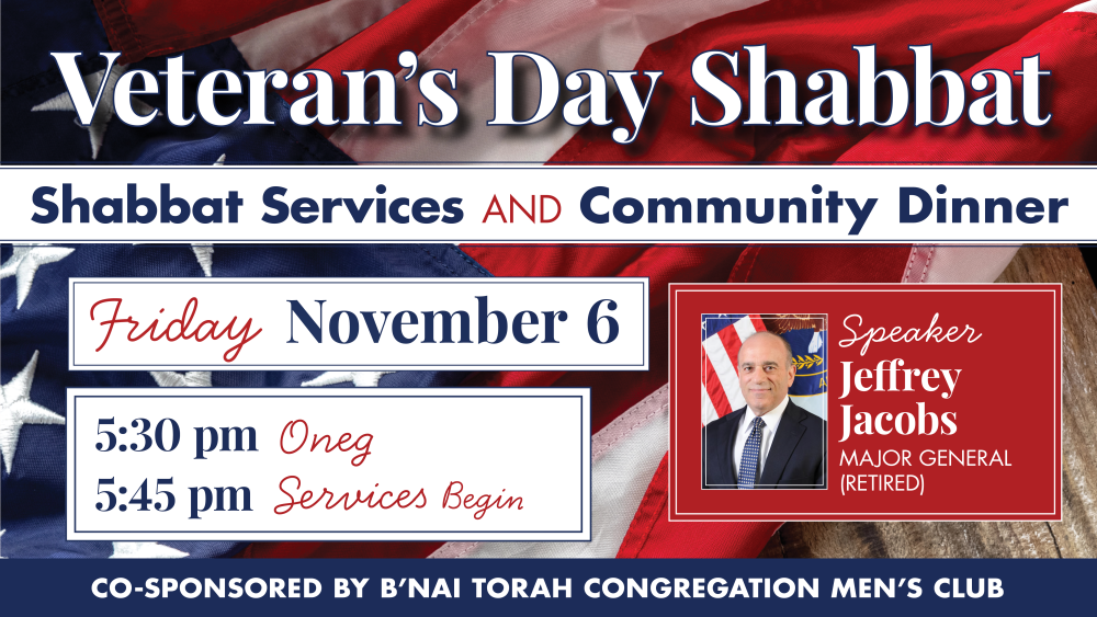 Veteran’s Day Shabbat Services & Community Dinner